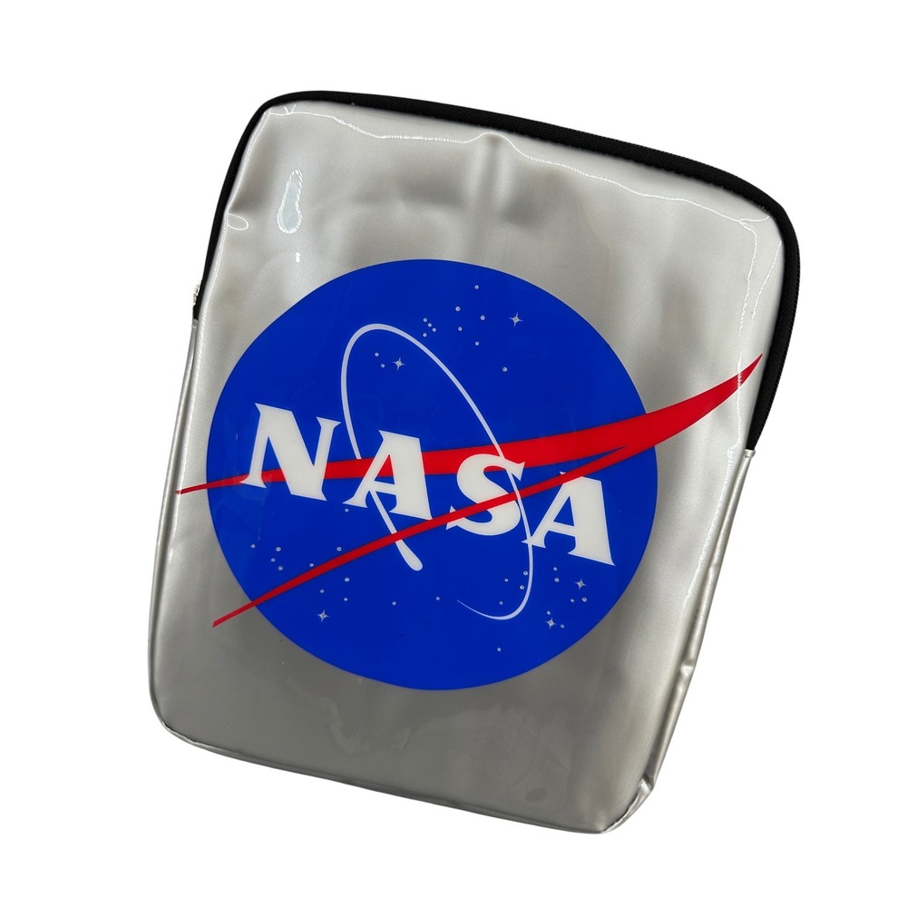 NASA Kennedy Space Center Laptop Tablet Sleeve Case Metallic Silver Padded 11x9